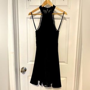 BCBG Y2K Black High Neck Sleeveless cocktail dress